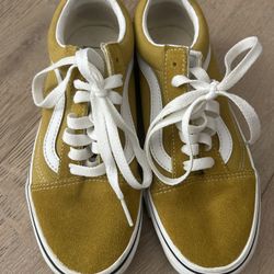 Kids Mustard Classic Vans Size 3.5