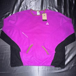 Nike ACG Wolf Tree Fleece Crewneck Sweatshirt Vivid Purple HV1117–551 Sz L
