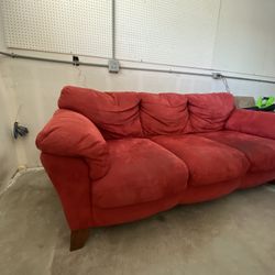 Red Velvet Couch 