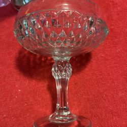 Diamond Point Crystal Clear Indiana Glass Co.tiara Compote Candy Dish 