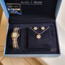 Bella And Rose Watch And Jewelry Set