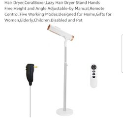 Hair Dryer,CoralBoxer,Lazy Hair Dryer Stand Hands Free,Height and Angle Adjustable-by Manual,Remote Control,Five Working Modes,Designed for Home,Gifts