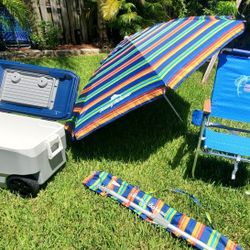 Beach Chair Cooler Umbrella