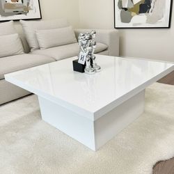 White Coffee Table Glossy Laquer Finish New