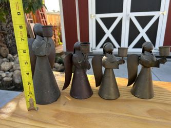 Copper And Brass Angel Candle Holders