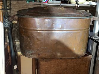 Antique Rome Copper Boiler Antique Wooden Handle Rome Copper Boiler