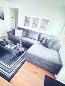 Gray Fabric Sectional Sofa