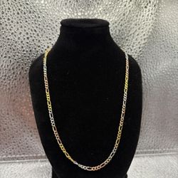 Tri-Gold Figaro Chain