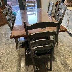 Dining Room Table And Chairs With China And Corner 