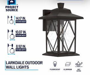 BRAND NEW…Larkdale 1 -Light 14.17-in H Matte Bronze Hardwired Outdoor Wall Light