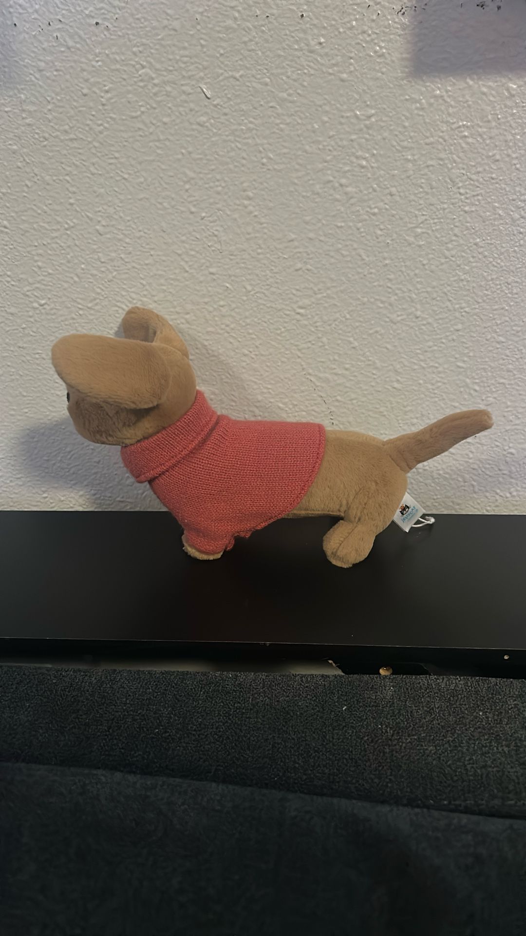 Jellycat red sweater wiener dog