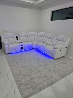 Seccional Reclinable Led Electrico 