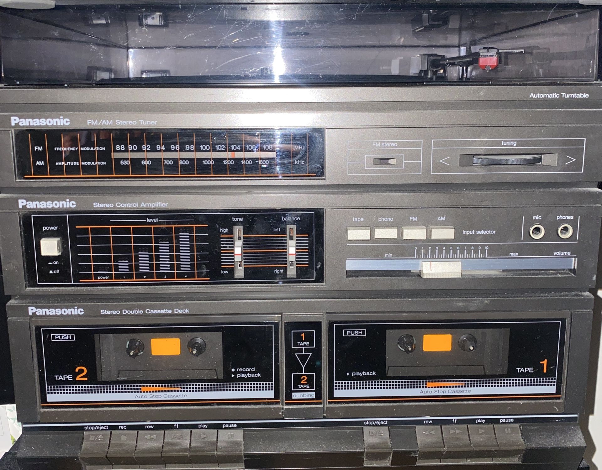 Panasonic SG-D10 Music Center Stereo System With Record Player