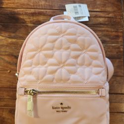 Kate Spade Flower Quilted Fabric Small Backpack