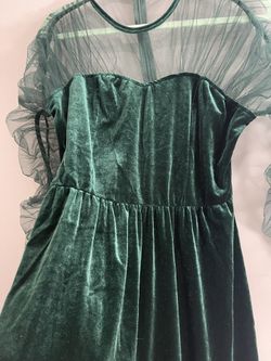 Women Velvet Dress Green 