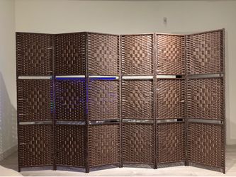 6-Panel Woven Fiber Room Divider
