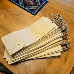 25 Paper Bags With Handle ~ Bottle Size 