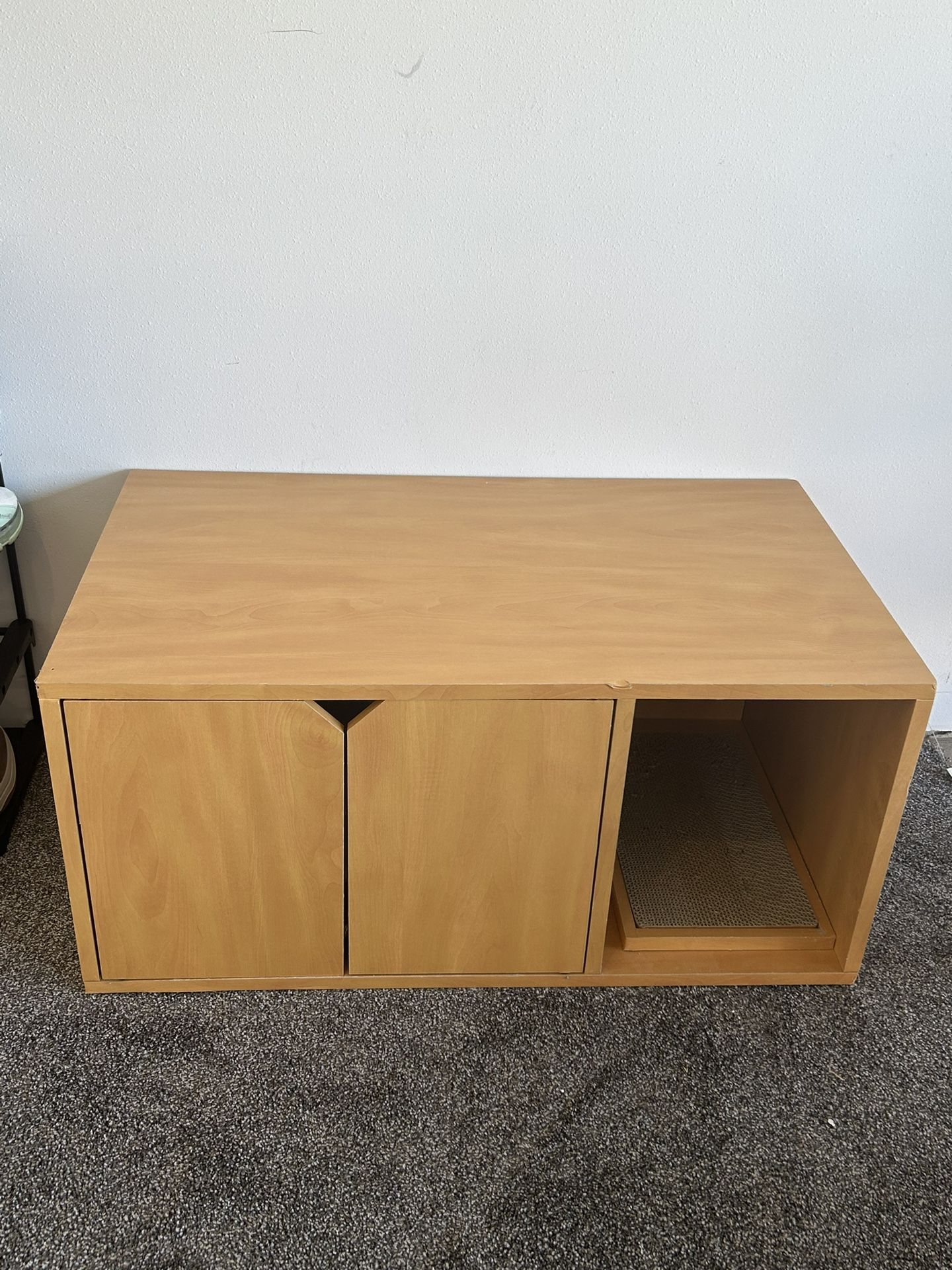 Way Basics Eco Cat Litter Box Enclosure Modern Cat Furniture, Natural