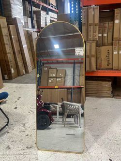 67ā Ć 25.6ā Full Length Arched Floor Mirror ā Gold Frame with Stand ā $65
