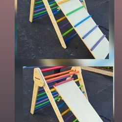 Wooden Climber & Slide, Foldable