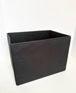 6 Black Fabric Covered Hard-Sided Closet Storage Boxes for $10 | Collapsable & Foldable