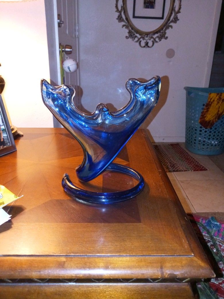 Blown Glass Art Deco Vase