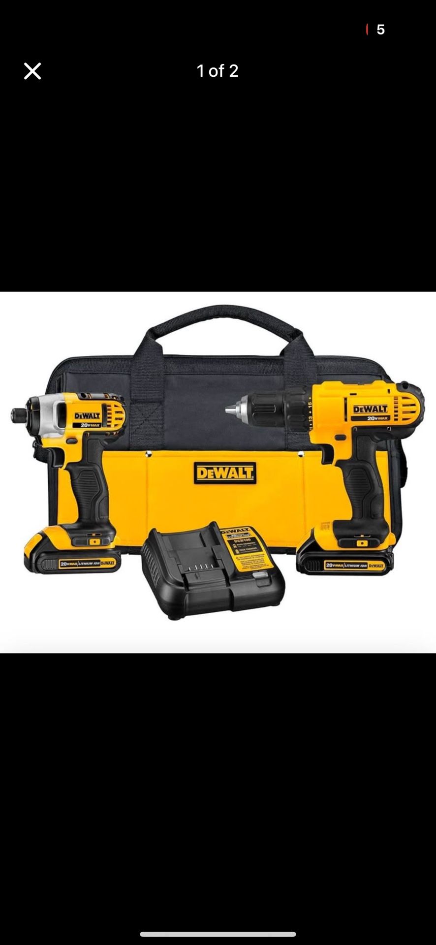 Dewalt Combo Kit 2 Batteries 1 Charger