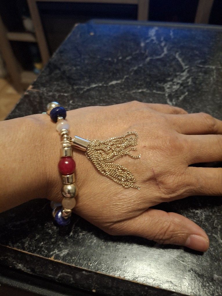Tassel Stretchable Beaded Bracelet
