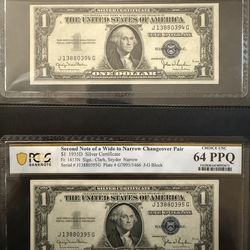 United States silver certificate Changeover notes consecutive