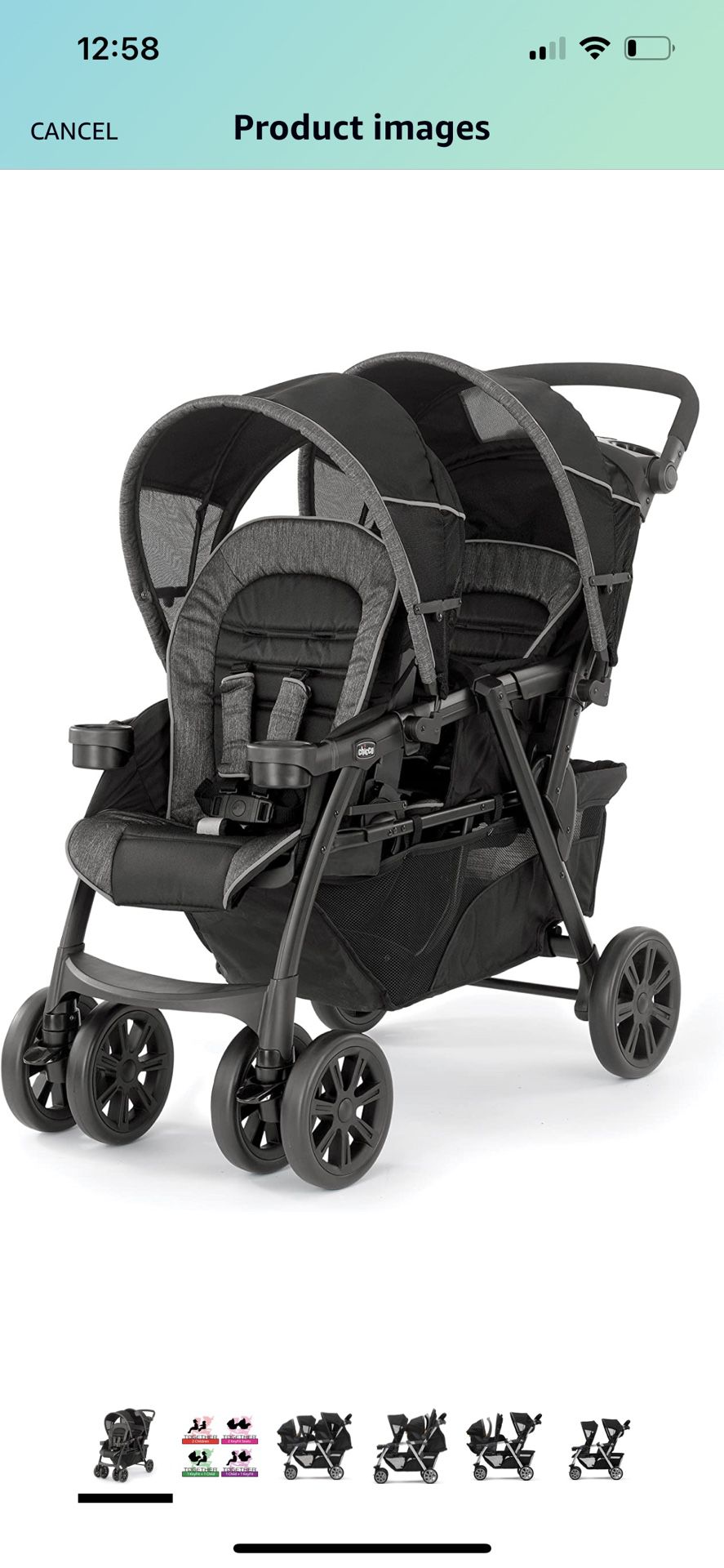 Chicco Cortina Together Double Stroller, Minerale