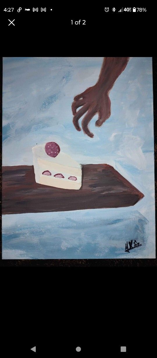 9"x12" Cake canvas painting