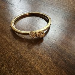 Coach Gold Bow Bangle Bracelet 