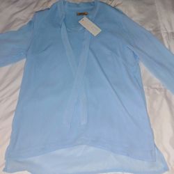ladies new w tag powder blue blouse