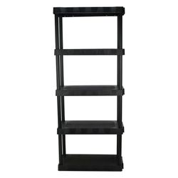 5 Tier Black Plastic Shelf 