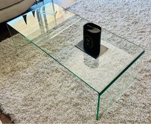 Clear Glass Waterfall Coffee Table