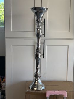 24” silver centerpiece vase set of 8