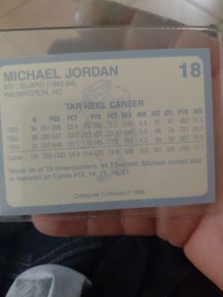 Micheal Jordan finest coca cola  north Carolina collectors card