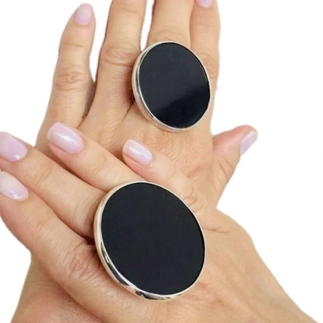 8.5 9 9.5 Handmade Ring Black Onyx Solid 925 Sterling Silver Gemstone Fine Art UNISEX Men Women Original Natural Gem Artisan Statement