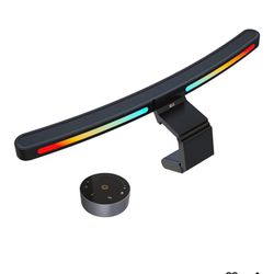 ONWAY Curved Monitor Light Bar with RGB Backlight, Wireless Remote Touch Control, No Glare Lamp with Camera Base for Gaming/Office Computer Setup