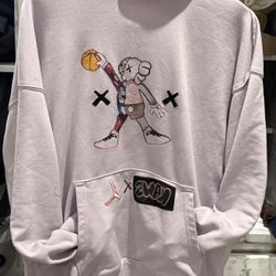 New Collaboration Hoodie High Quality Kawsxjordan Mens Size L 