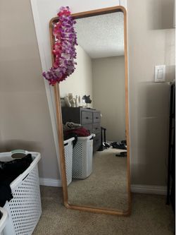 Full-Length Wood Frame Mirror – Great Condition