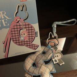 labubu & and symbol pin for love keychain