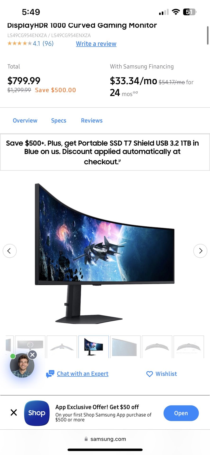49in Samsung monitor (240hz)