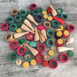 Large Lot Vintage Carom Game Pieces MCM Mid Century Modern