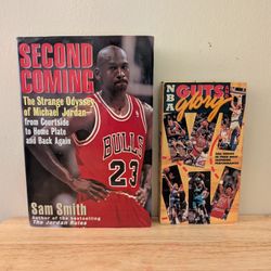 Vintage 1995 Michael Jordan Book & NBA Guts And Glory VHS 