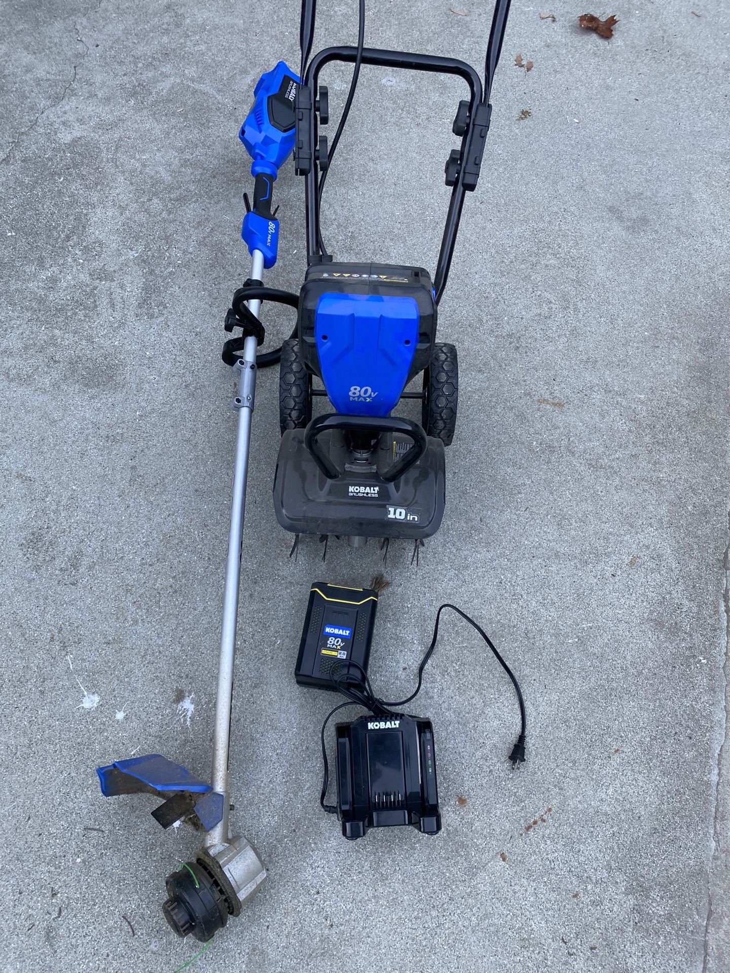 power equipment kobalt 80v trimmer blower combo