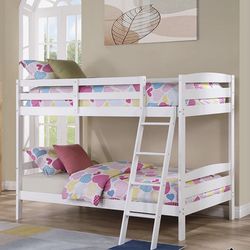 White Or Grey Twin/Twin Bunk Bed (Mattresses Not Included)