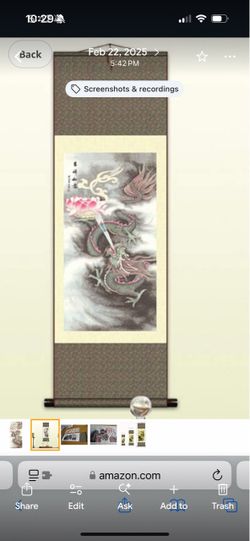 Chinese Dragon Wall Silk Scroll Painting