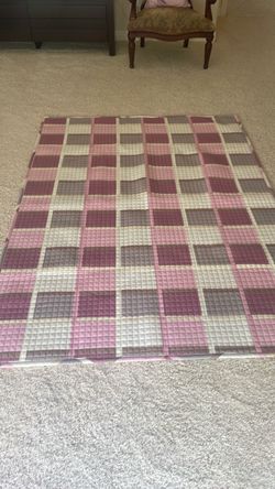 Korean-style quilted cotton washable rug