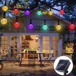 Solar String Lights Outdoor 100Led 36Feet Solar Lights Outdoor Waterproof Crystal Globe Lights with 8 Lighting Modes,Solar Powered Patio Li